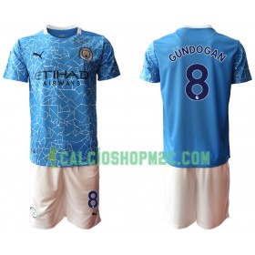 Manchester City Ilkay Gundogan 8 Bambino Maglia Prima 2020/2021 Manica Corta (+ Pantaloncini)